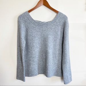 J. CREW - Gray Voletta Velvet Bow Sweater